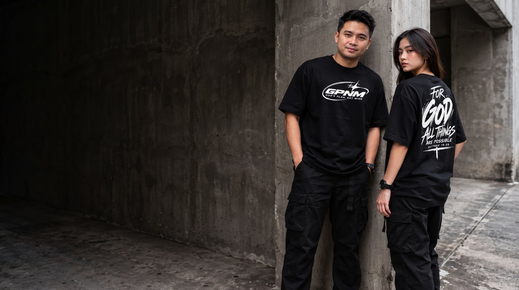 Black GPNM longsleeve with chest logo and sleeve print