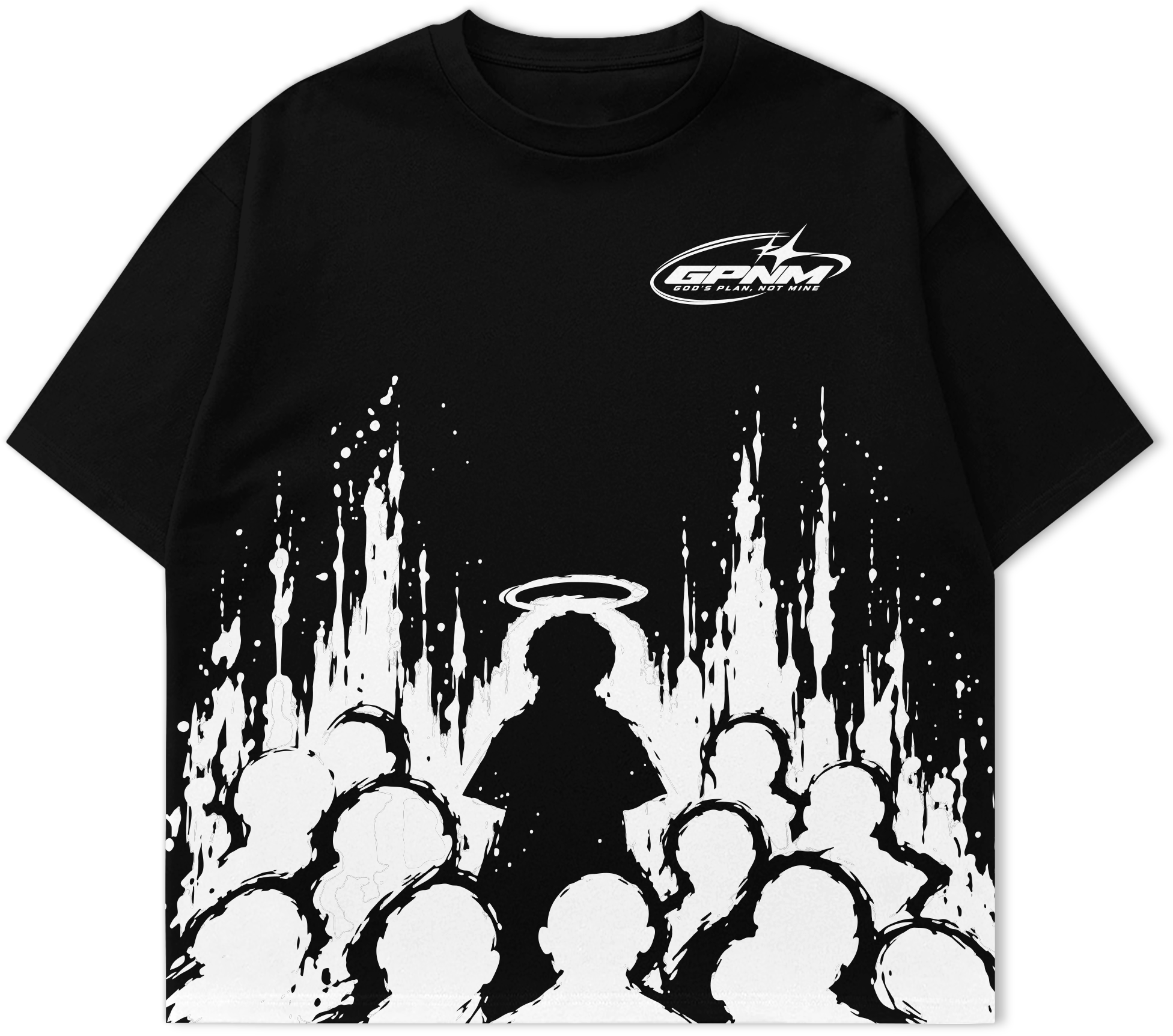 Black MATTHEW 5:16 T-shirt front view